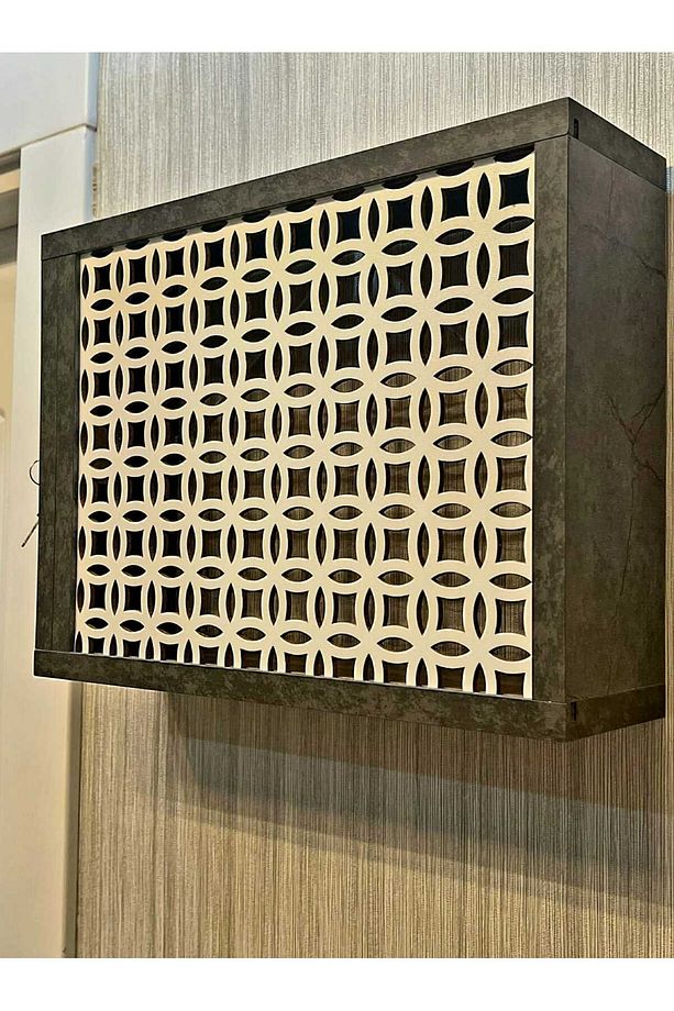Dekoratif Kilitli Mermer Desen Duvara Asılabilir Sigorta Ve Modem-wifi Saklama Kutusu 30x40Cm - 4
