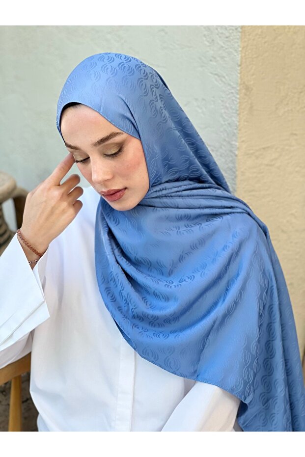 Silky Jacquard Series Echo Pattern Shawl - 3