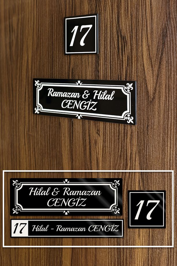 Siyah Pleksi Daire Kapı İsimliği, Kapı Numarası - 1