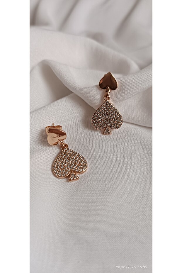 Steel Earrings with Heart Mount