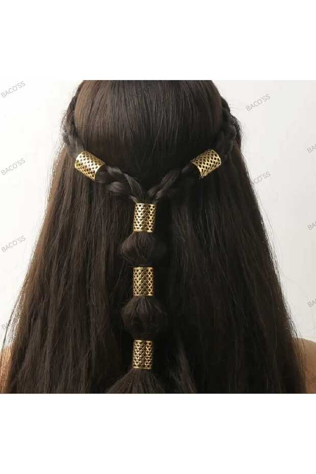 Bohemian Hair Ring-Hair Earring Set Cylindrical Model 5-Piece Hair Charms (BC-1221)