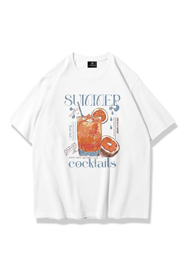 Unisex Summer Cocktails Tshirt White