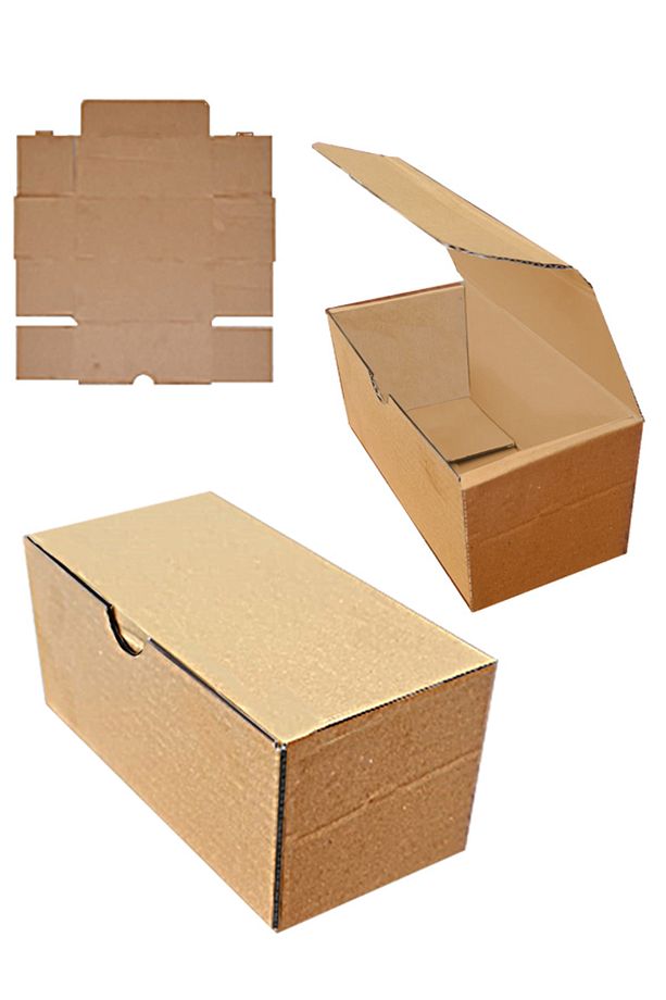 9,5 x 20 x 9,5 Kilitli Kraft 50 Adet E-Ticaret Kargo Kutusu - 6