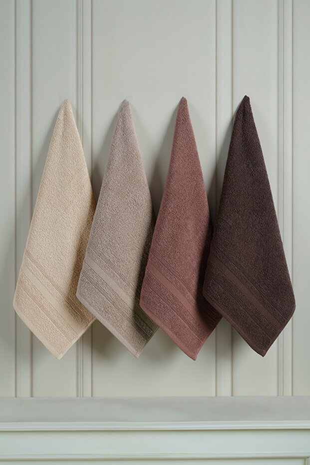 Lera 4-Piece 50x90 Towel Set Hand and Face Towel 100% Cotton