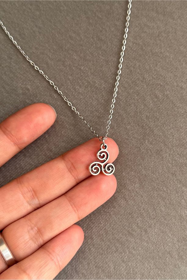 Minimal 3'lü Spiral Çelik Kolye, Spiral Kolye - 2