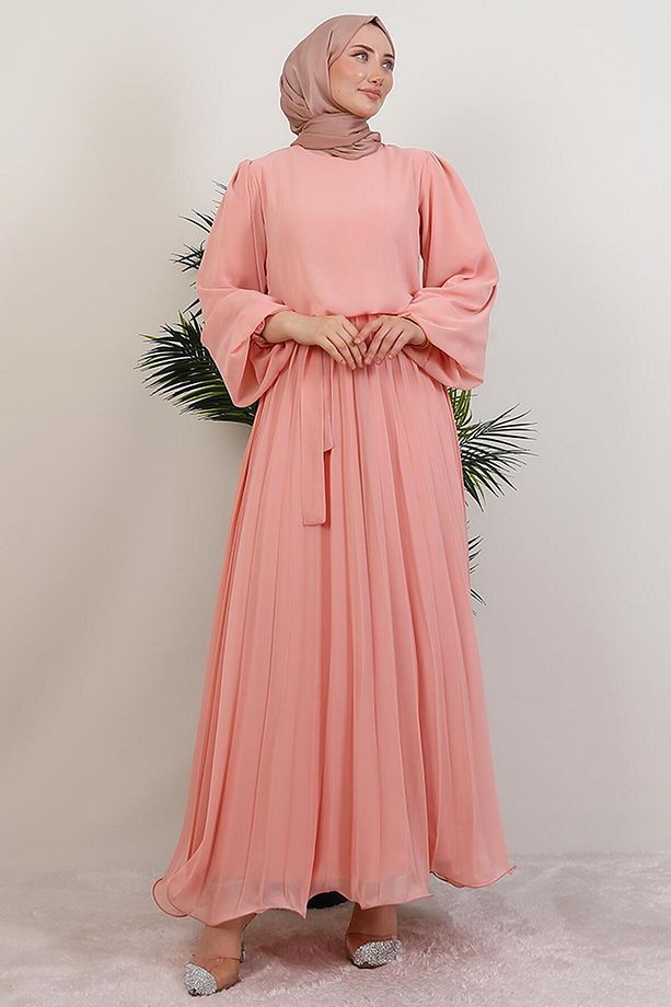 Ümra Şifon Elbise Soft Pembe - 4