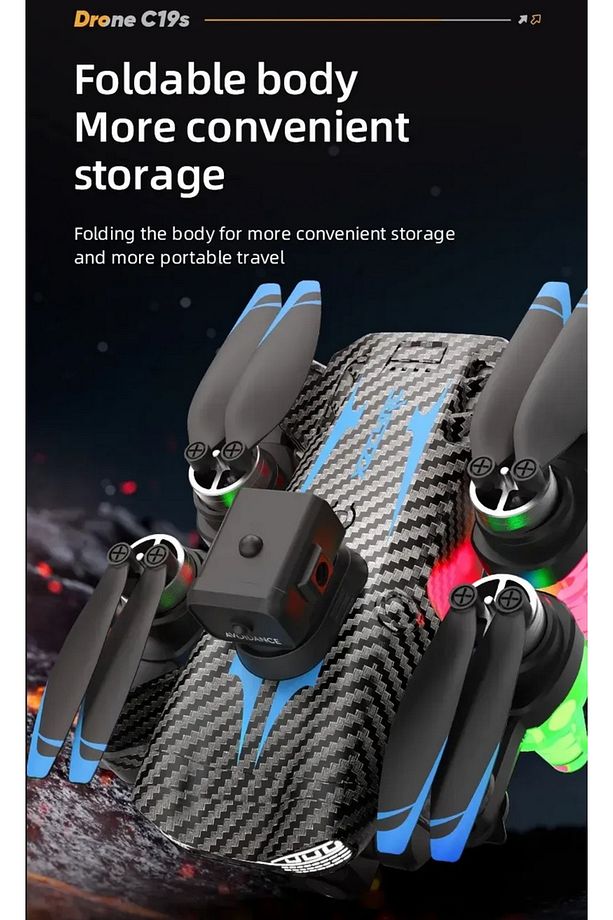 ÇİFT KAMERALI ENGEL KAÇINMA SENSÖRLÜ DRONE UZAKTAN KUMANDALI APP DESTEKLİ LED IŞIKLI QUADCOPTER - 6