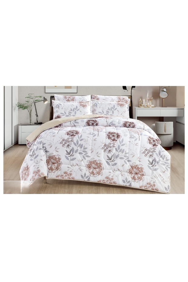 Double bed sheet with a floral pattern, reversible design, to give you a refreshing summer with microfiber materials, size 220*240 cm - 1