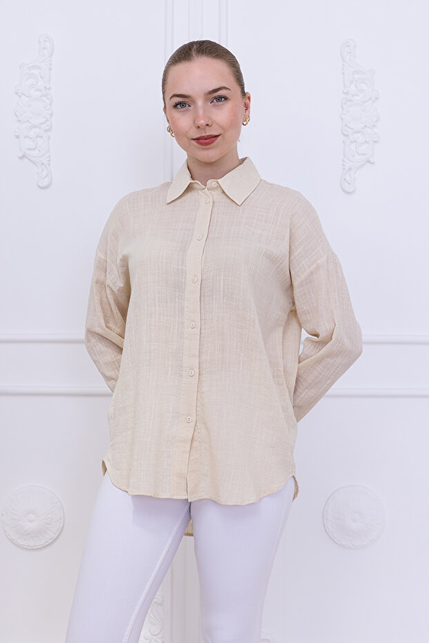 Beige Oversized Shirt