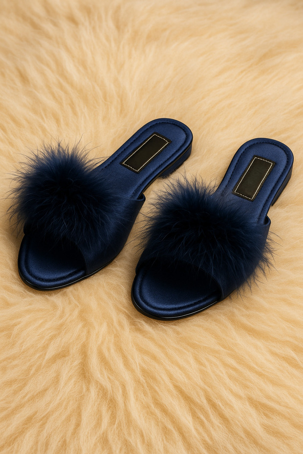 Women's Clothing Feather Detailed Dowry - Gift Slippers Ll.Gc180.001