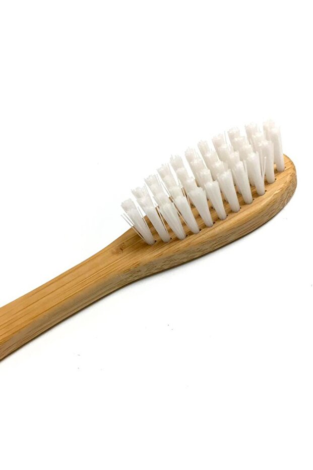 100% Natural Bamboo Toothbrush_White Color_Medium Hard_ Medium_Single