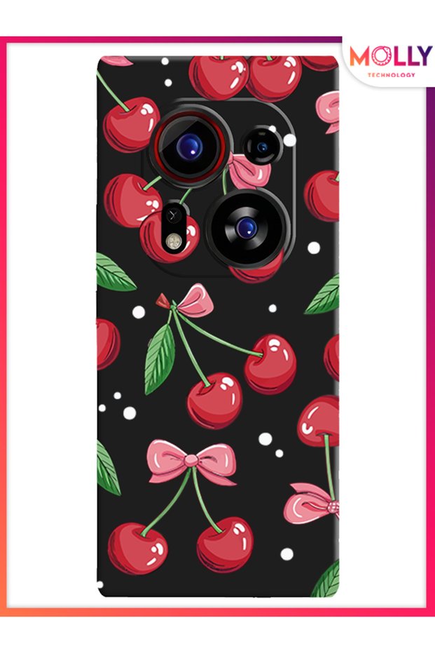 Black Berry Ribbon Pattern Silicone Case for Tecno Phantom X2 Pro