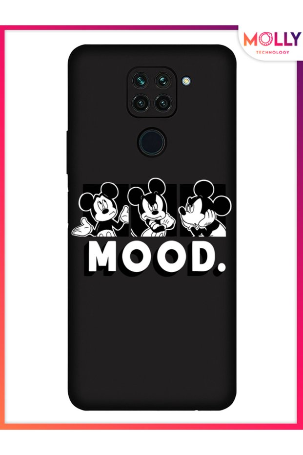 حافظة سيليكون منقوشة باللون الأسود منتصف الليل لهاتف Xiaomi Redmi Note 9