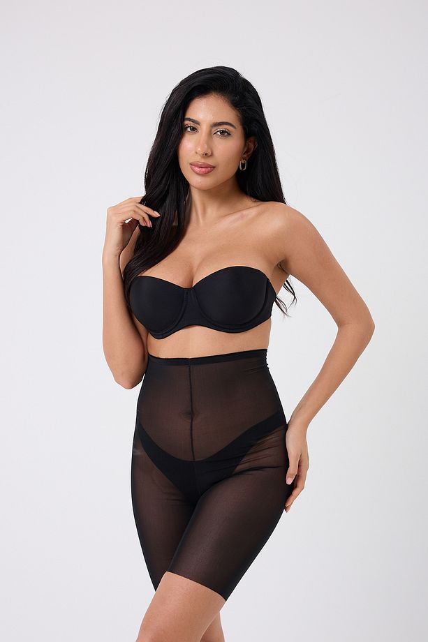 Fenile Model Transparan Sıkılaştırıcı Ve Göbek Toparlayıcı İz Yapmayan Şort Siyah Renk - 4
