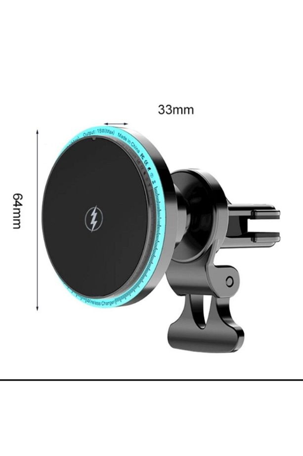 Şarjlı Araç Tutacağı 15W Hızlı Şarj Mıknatıs 360 Dönen Led Işıklı Şarj - 7