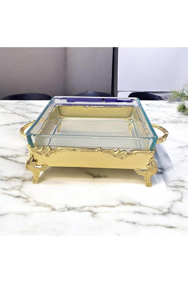 Square Presentation Stand with Plated Legs 23cm
