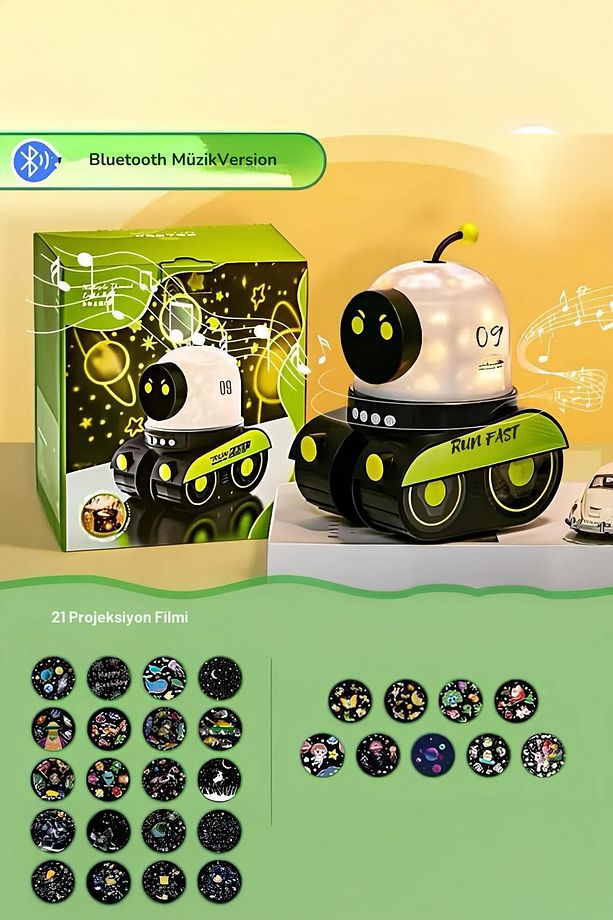 🧸EĞİTİCİ VE EĞLENCELİ ROBOT TEMALİ PROJEKTÖR GECE LAMBASI 21 FİLMLİ - 4
