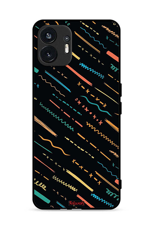 Nothing Phone (2) 5G Protective Case Cover X Lines Abstract Pattern