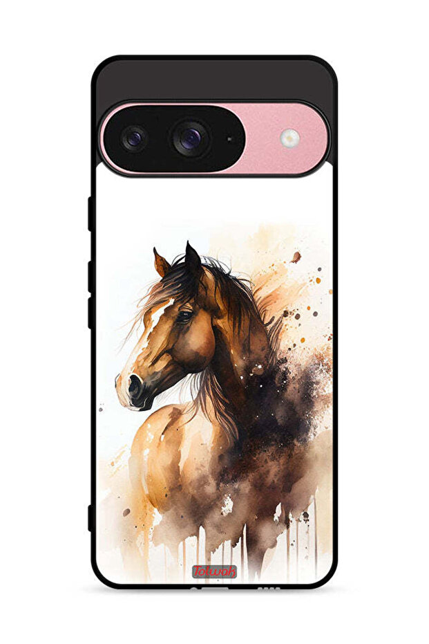 غطاء حماية لجهاز Google Pixel 9 بتصميم فن تجريدي للخيول