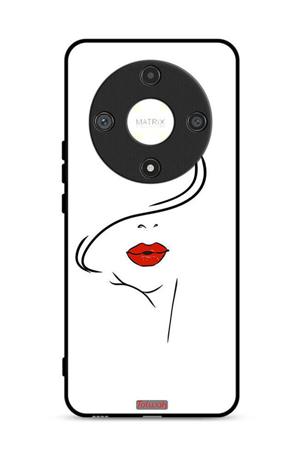 غطاء حماية لهاتف Honor X9b 5G برسومات وجه فتاة