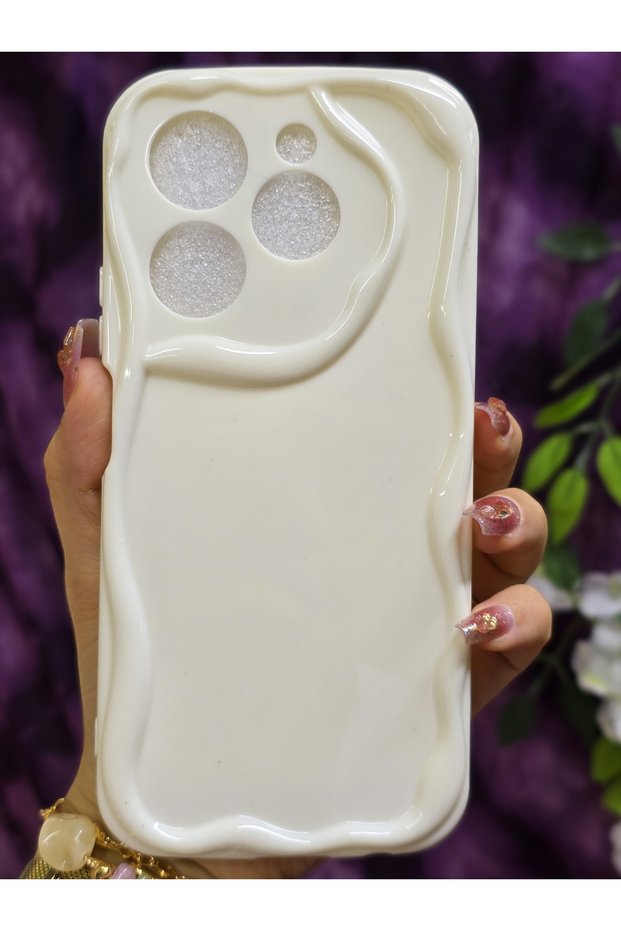 Tecno Spark 20 Pro Compatible 3D Wave Edge White Phone Case