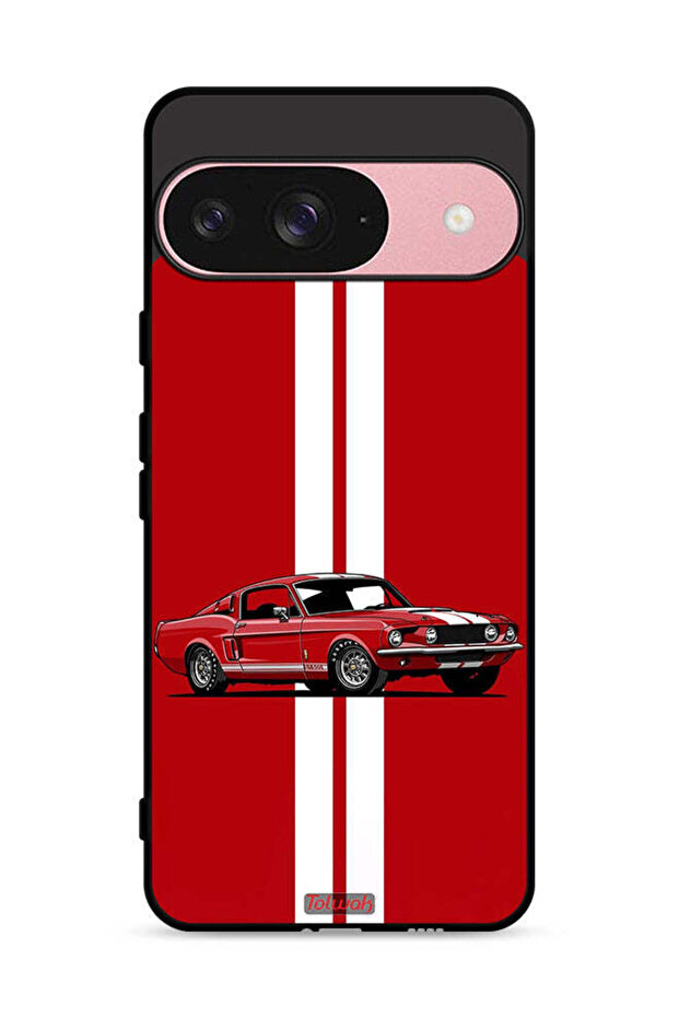 غطاء حماية لهاتف Google Pixel 9 بتصميم سيارة كلاسيكية تجريدية