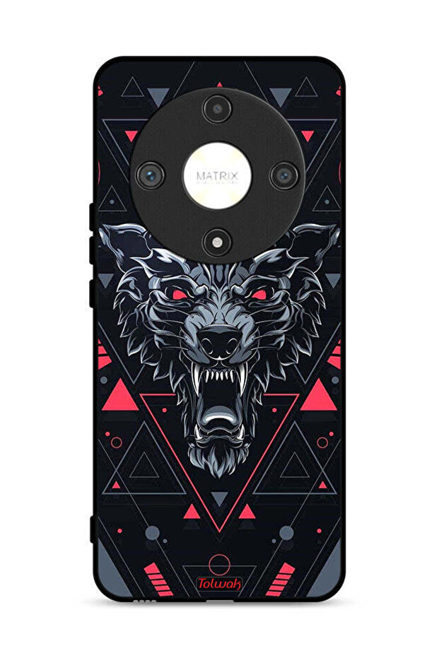 غطاء حماية لهاتف Honor X9b 5G بتصميم الذئب المتمرّد