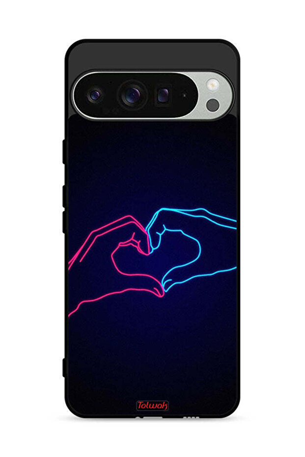 غطاء حماية لجهاز Google Pixel 9 Pro بتصميم يد تلامس القلب