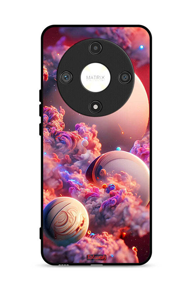 غطاء حماية لهاتف Honor X9b 5G بتصميم غيوم وفن تجريدي