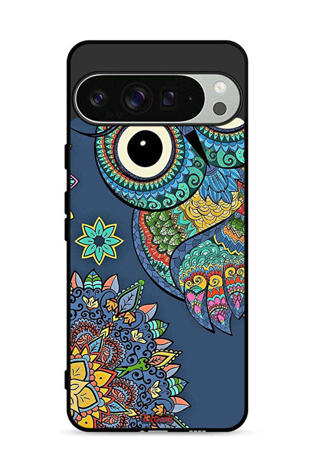 غطاء حماية لجهاز Google Pixel 9 Pro XL بتصميم بومة زهرية