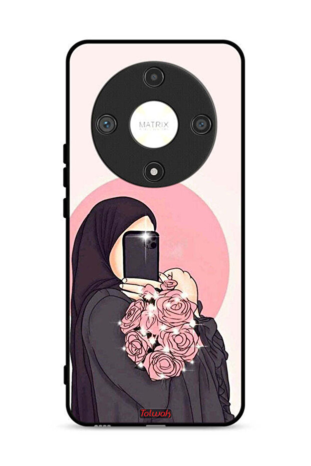 غطاء حماية لهاتف Honor X9b 5G، فن التقاط صور سيلفي مع حمل الزهور