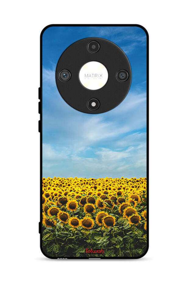 غطاء حماية لهاتف Honor X9b 5G بتصميم عباد الشمس تحت السماء