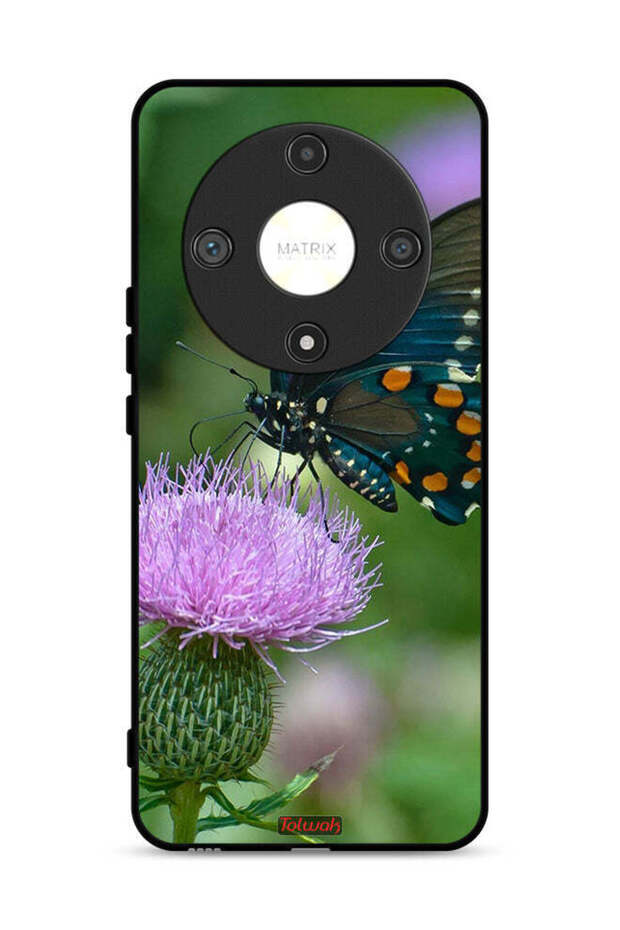 Honor X9b 5G Protective Case Cover Butterfly Sitting On Flower