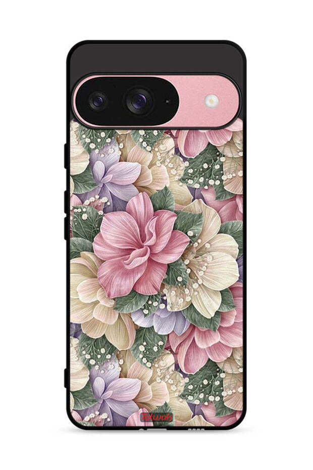 غطاء حماية عالي الجودة مزين بالزهور لهاتف Google Pixel 9