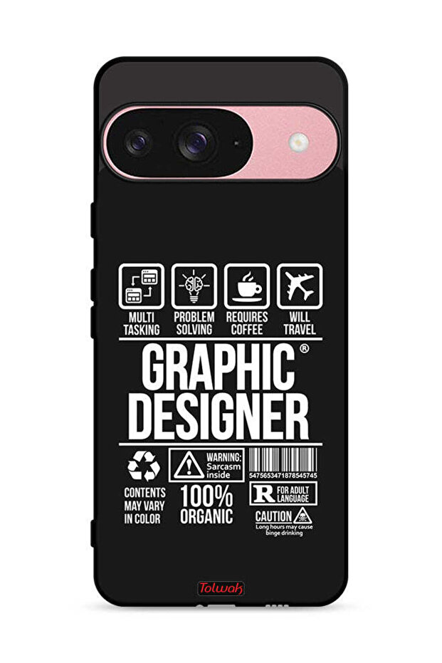 غطاء حماية لجهاز Google Pixel 9، ملصق مصمم جرافيكي