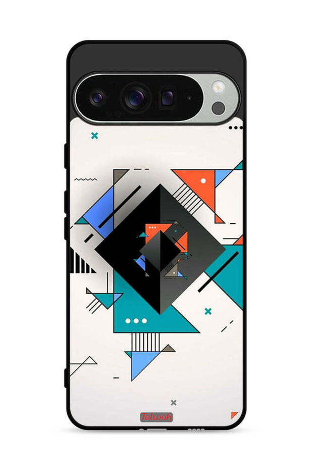 غطاء حماية لجهاز Google Pixel 9 Pro بأشكال مربعة ومثلثة ونمط تجريدي