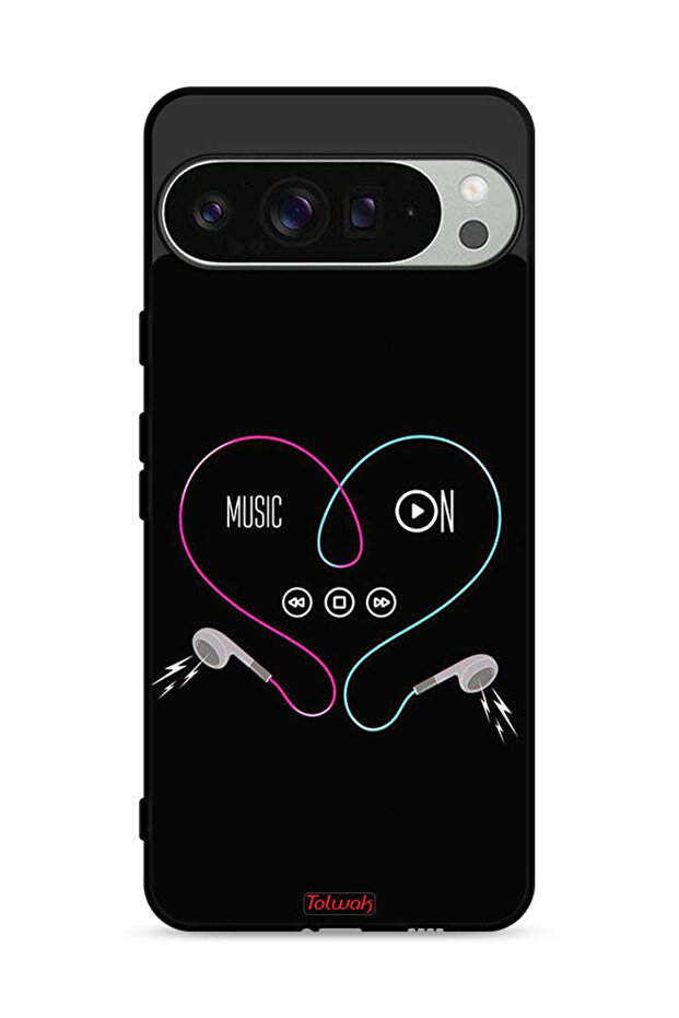 غطاء حماية لهاتف Google Pixel 9 Pro مع موسيقى