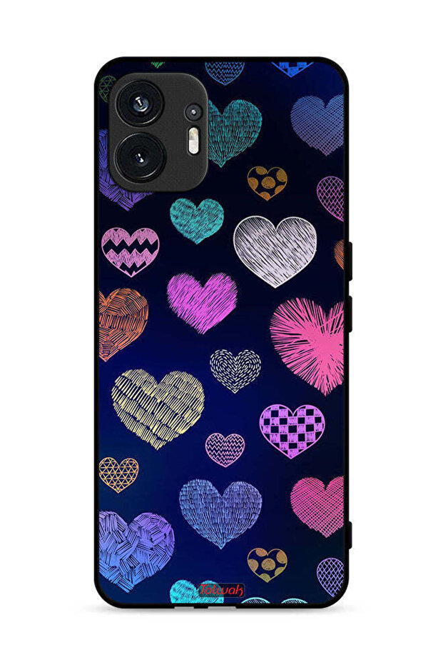 Nothing Phone (2) 5G Protective Case Cover Dhaga Hearts Pattern
