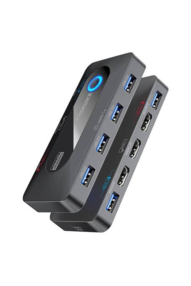 A data adapter and splitter that allows you to connect two computers or devices with resolutions up to 4K. - 1