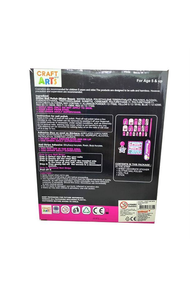 Tırnak Süsleme Seti – Nail Patch & Toe Sticker + Simli Oje (5+ Yaş) - 2