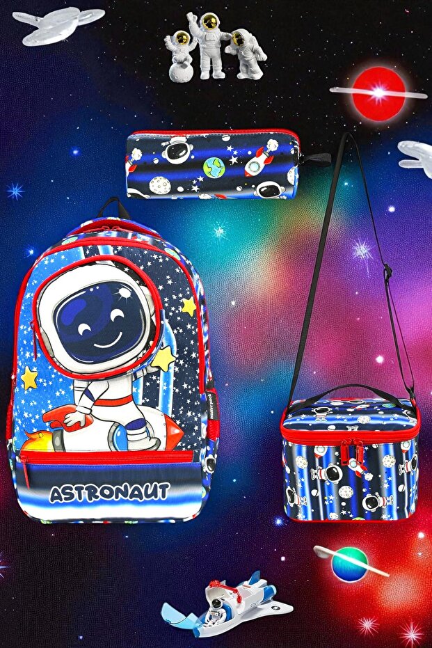 Primary School Orthopedic Waterproof 3 Compartment Primary School Boy's Backpack with Water Bottle
