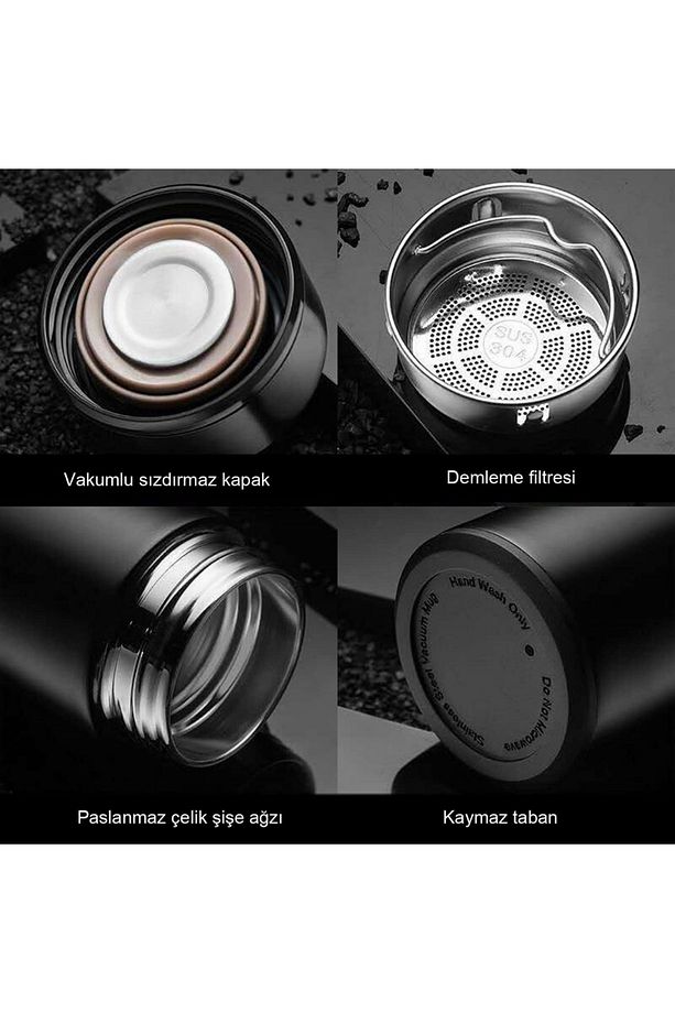 Sıcaklık Göstergeli Termos Dijital Ekranlı Paslanmaz Çelik Akıllı Termos Isı Takibi Sağlayan Kapaklı - 8