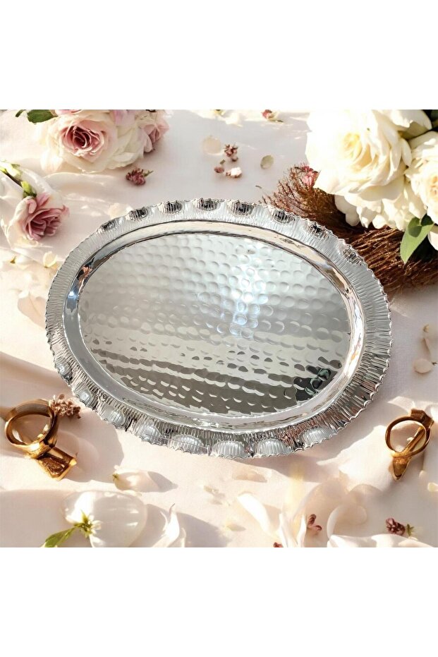 Silver Plated Footed Oval Tray 35 cm