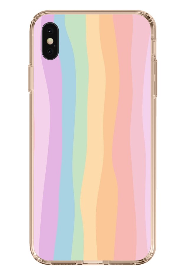 iPhone XS Max Compatible Rainbow Colorful Transparent Silicone Case