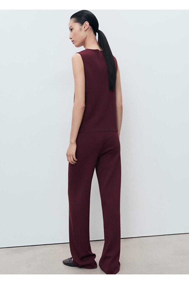 Beli lastikli triko pantolon - 4