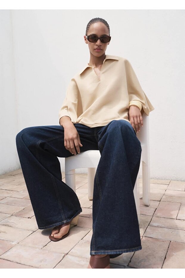 Truvakar kollu oversize gömlek - 7