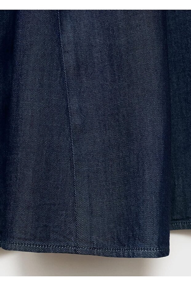 Pileli denim etek - 7