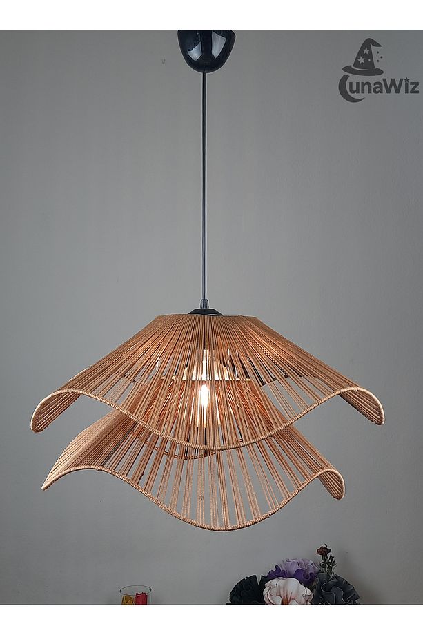 Lotus İkili Makrome Bohem Rustik Avize - 5