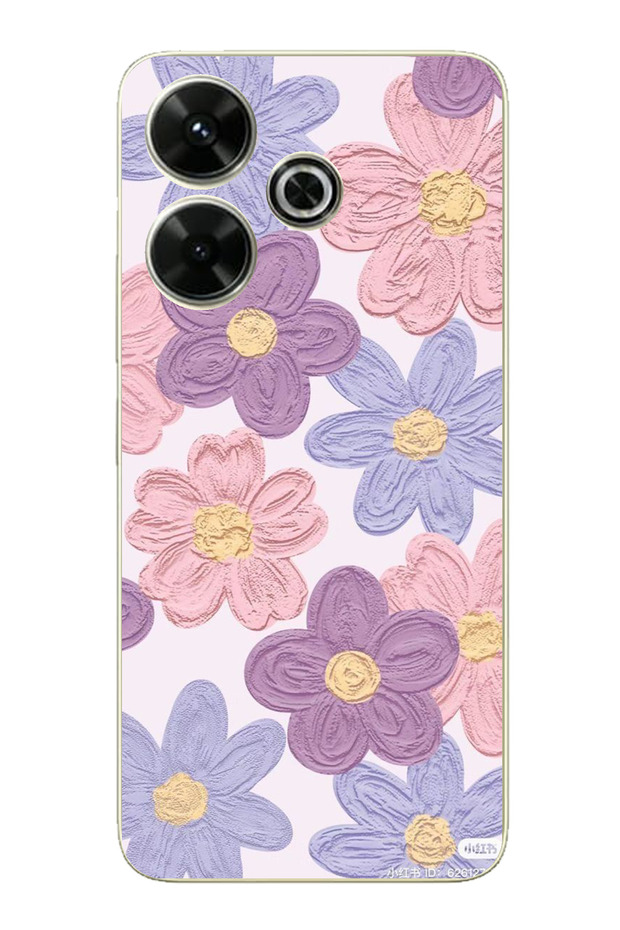 Redmi 13 Compatible Colorful Daisies Watercolor Transparent Silicone Case
