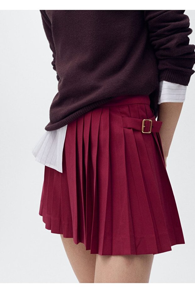 Pileli tokalı etek - 1